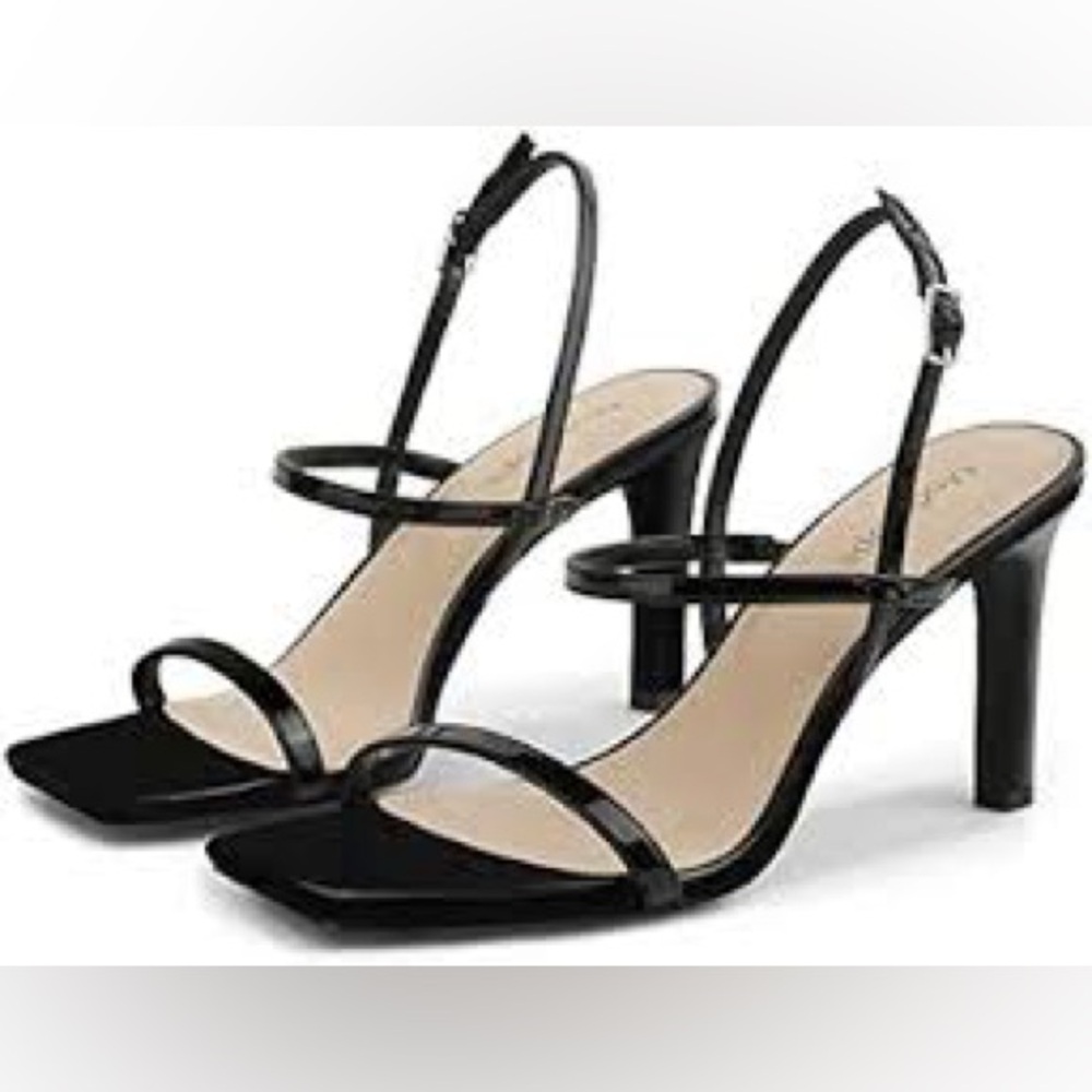 NWT Modatope Womens Sandals Open Toe Strappy High Heel Sandals, Size 9, Black